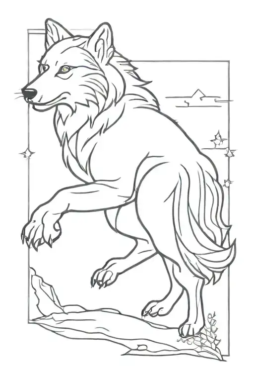 patriotic lithuanian iron wolf tattoo design idea