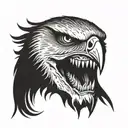 mean eagle skull face tattoo design idea