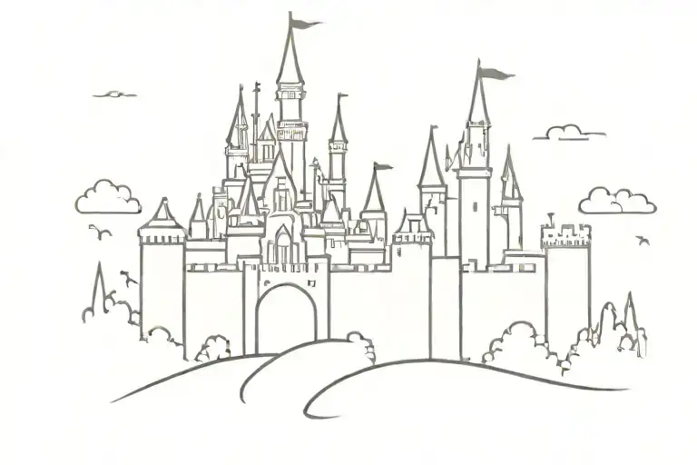disney castle tattoo design idea