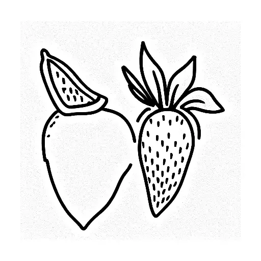 Strawberry  tattoo design idea