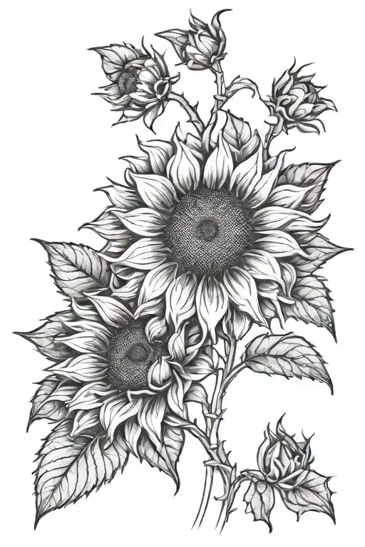 Ukraine sunflower intertwined with the palestinian watermelon tattoo design idea
