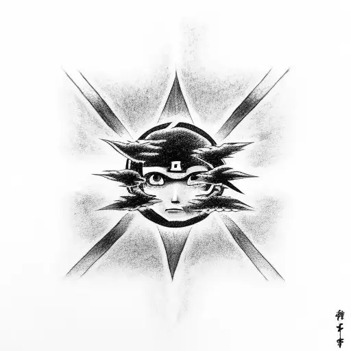 A black-grey tattoo of Sasuke's Chidori lightning technique merging with a yin yang design tattoo design idea