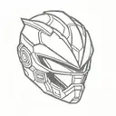 power ranger red helmet tattoo design idea