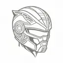 power ranger red helmet tattoo design idea