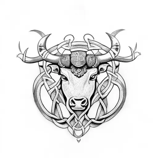 Celtic Bull tattoo design idea