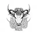 Celtic Bull tattoo design idea