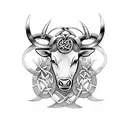 Celtic Bull tattoo design idea