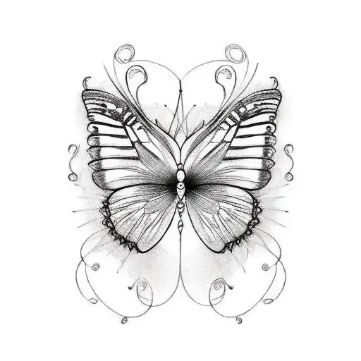 A beautiful spine tattoo idea could feature majestic butterflies and fairies gracefully intertwined. The vintage and fem tattoo design idea