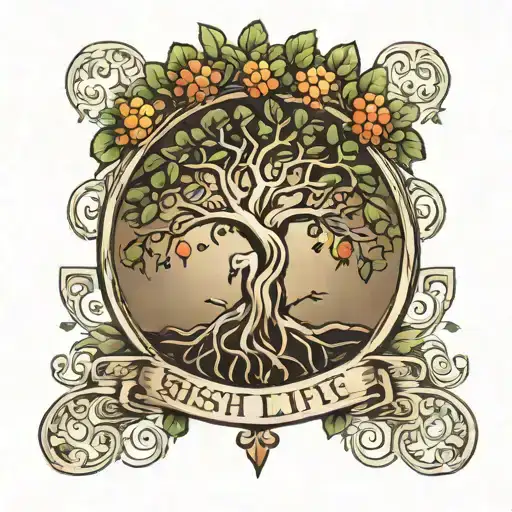 Irish tree of life tattoo design idea