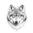 wolf moon forest  tattoo design idea