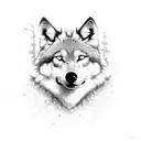 wolf moon forest  tattoo design idea