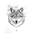 wolf moon forest  tattoo design idea
