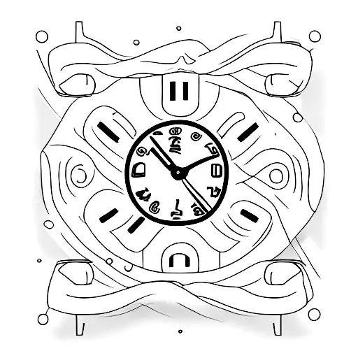 digital alarm clock tattoo design idea