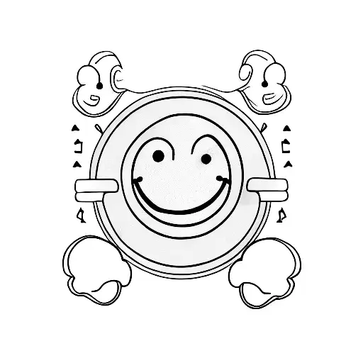 Pant in a smiley face pot tattoo design idea