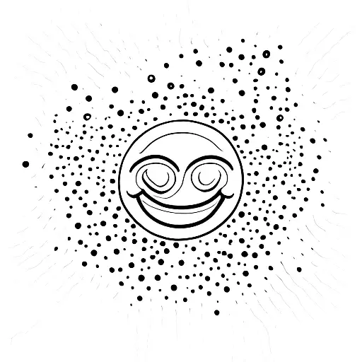 melting smiley face tattoo design idea