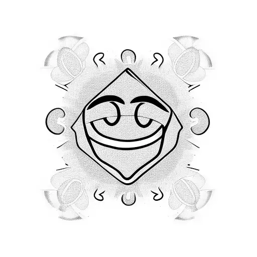 Pant in a smiley face pot tattoo design idea