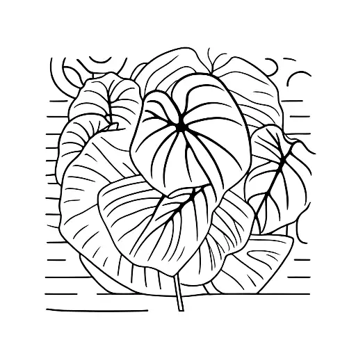 Monstera leaf tattoo design idea