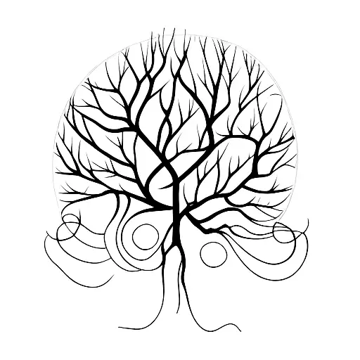 hawthorn tree tattoo design idea