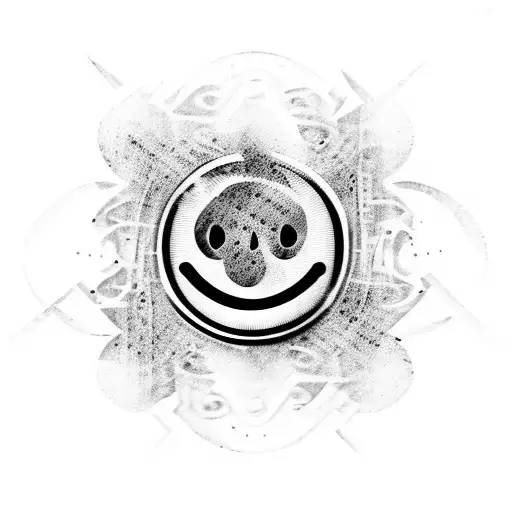melting smiley face tattoo design idea
