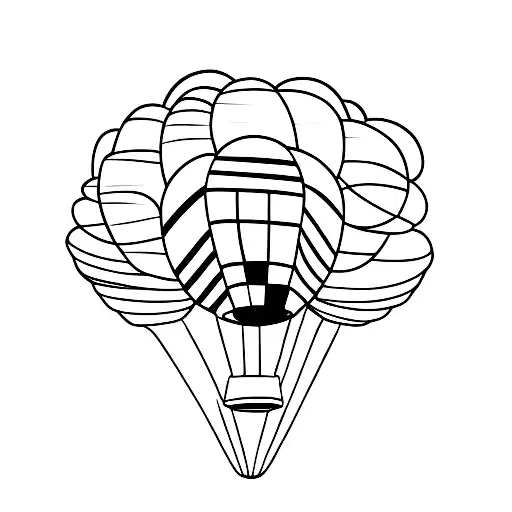Hot air balloon  tattoo design idea