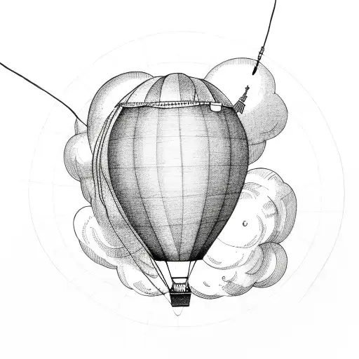 Hot air balloon  tattoo design idea