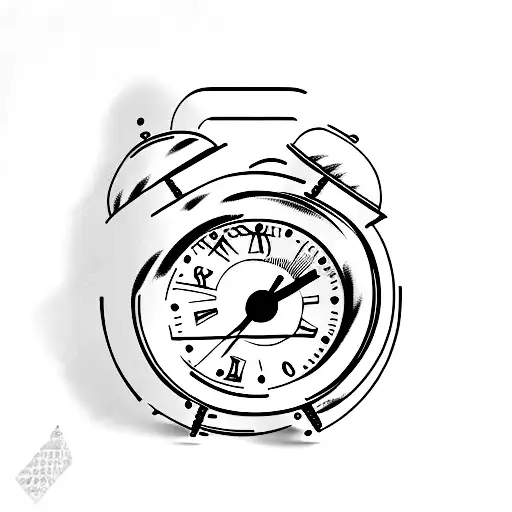 Vintage digital alarm clock tattoo design idea