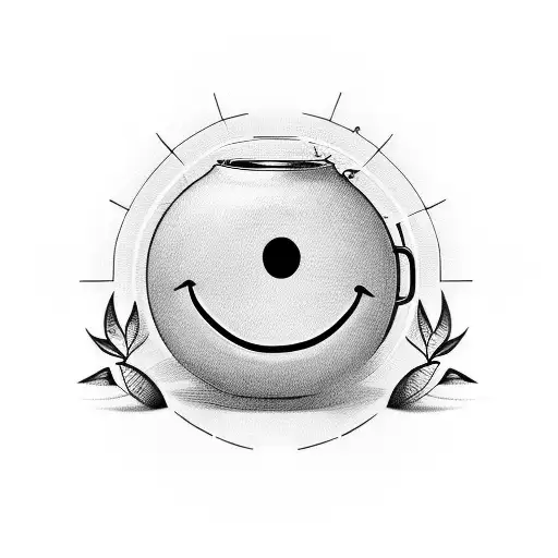 Pant in a smiley face pot tattoo design idea