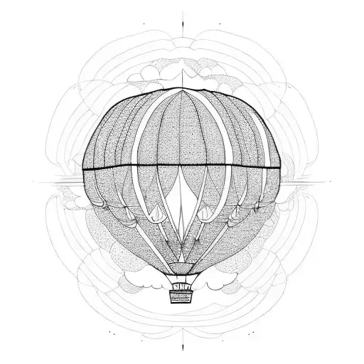 Hot air balloon  tattoo design idea