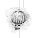 Hot air balloon  tattoo design idea