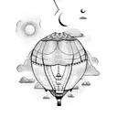 Hot air balloon  tattoo design idea