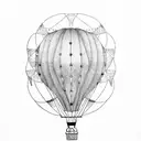Hot air balloon  tattoo design idea