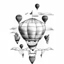 Hot air balloon  tattoo design idea