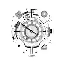clock digital tattoo design idea