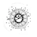 clock digital tattoo design idea