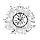 clock digital tattoo design idea