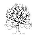 hawthorn tree tattoo design idea