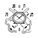digital clock tattoo design idea