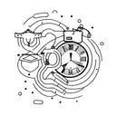 digital clock tattoo design idea