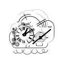 digital clock tattoo design idea