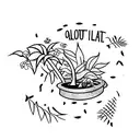 Plant in a pit with a smiley face tattoo design idea
