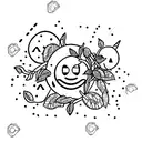 Plant in a pit with a smiley face tattoo design idea