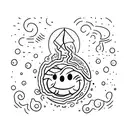 Plant in a pit with a smiley face tattoo design idea