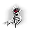 skeleton hand reaching for rose tattoo design idea