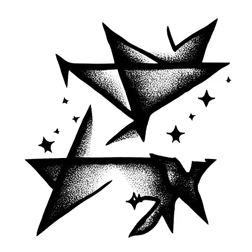 robin, rose, two stars, hot chip band reference tattoo design idea