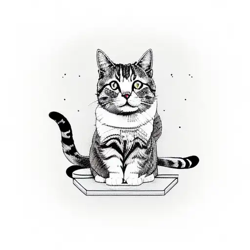 Cat yoga tattoo design idea