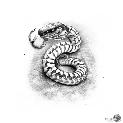 king cobra wrapped around bag of money tattoo design idea