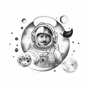 astronauta en la luna tattoo design idea