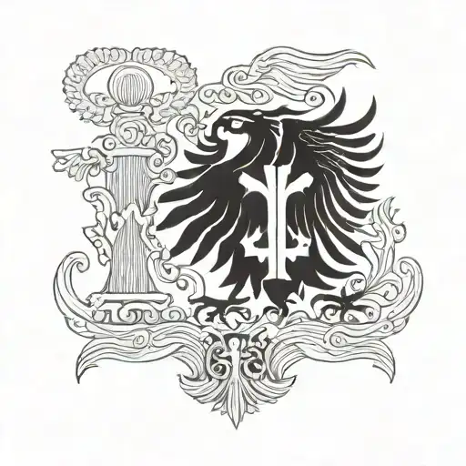 albanian flag tattoo design idea