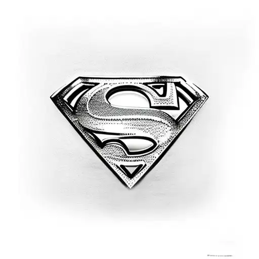 superman logo with dog collar and the letter D tattoo design idea