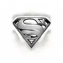 superman logo with dog collar  tattoo design idea